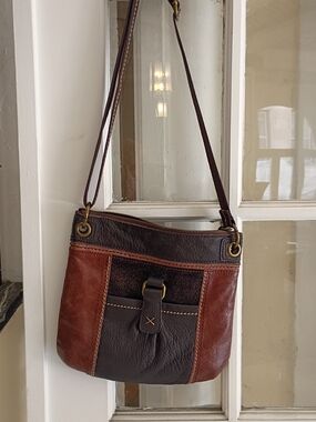 The Sak Brown And Black Leather Crossbody